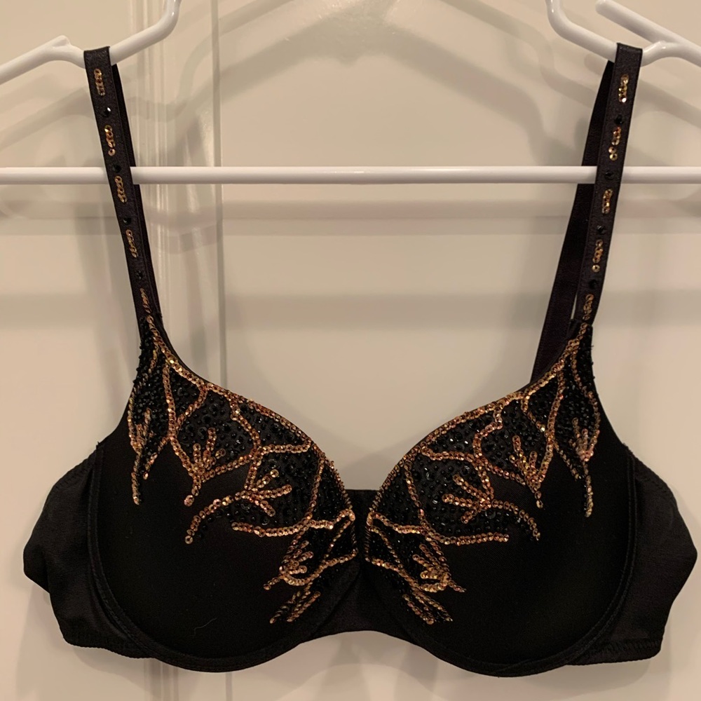Marciano sequin bra 36c black and gold